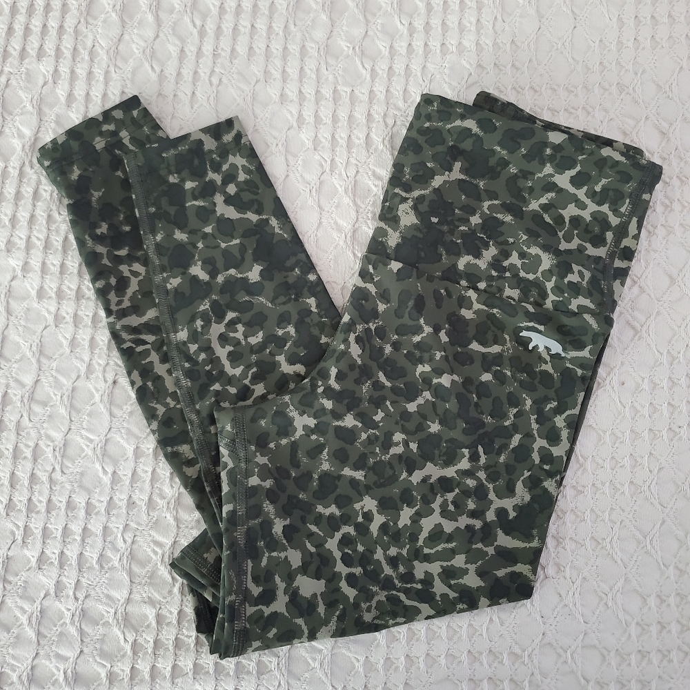 Running Bare | Forest Green Camo/Animal Print Running Leggings